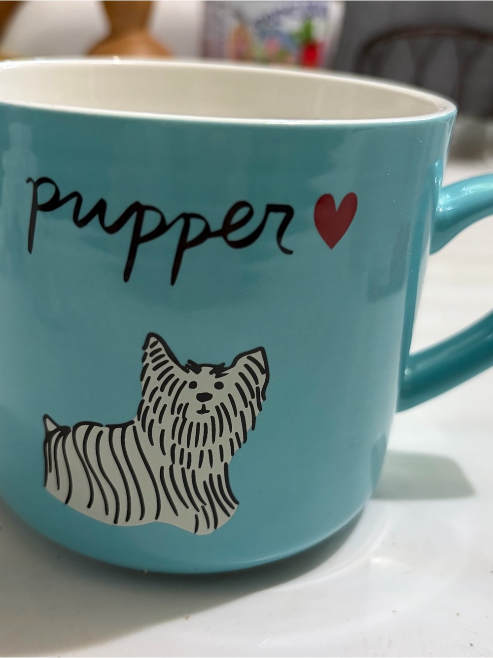 Opalhouse Turquoise and White Stoneware Mug